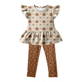 Floral Harvest Bows Ruffle Sleeve Set