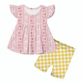 Chicken Bows & Blooms Flutter Sleeve Peplum Set