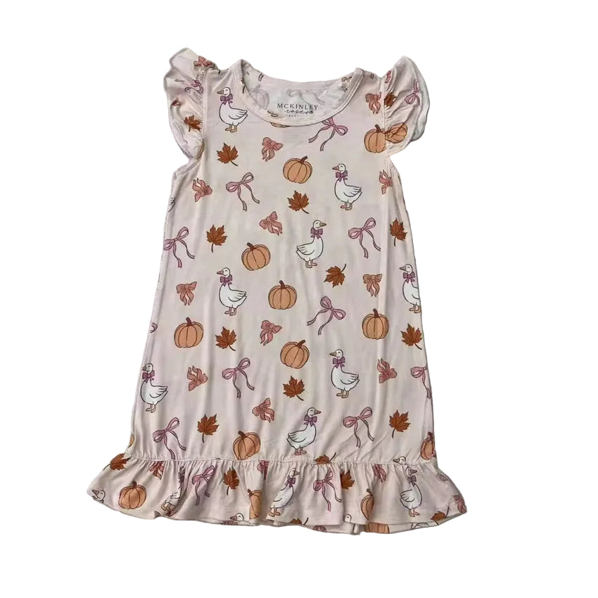 Fall Girly Goose Bamboo Nightgown
