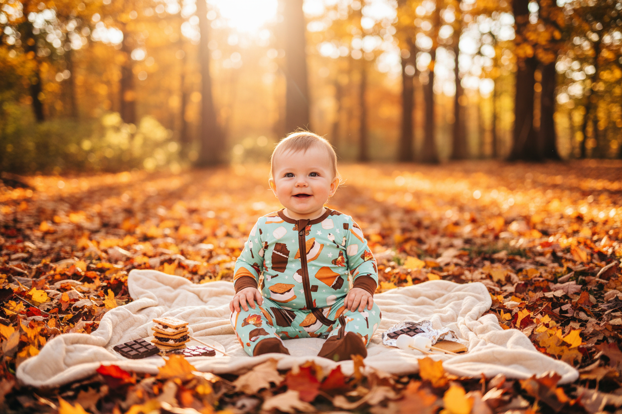 S'mores Zippy Baby Fall Scene