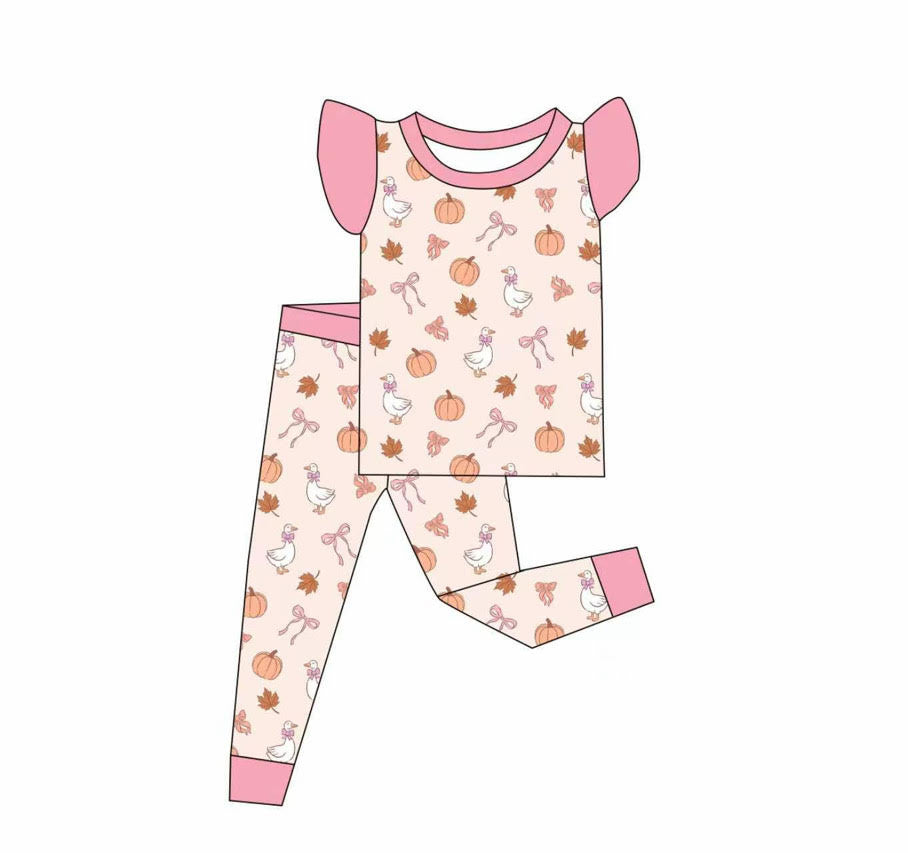Flutter Sleeve Girly Goose PJ Set